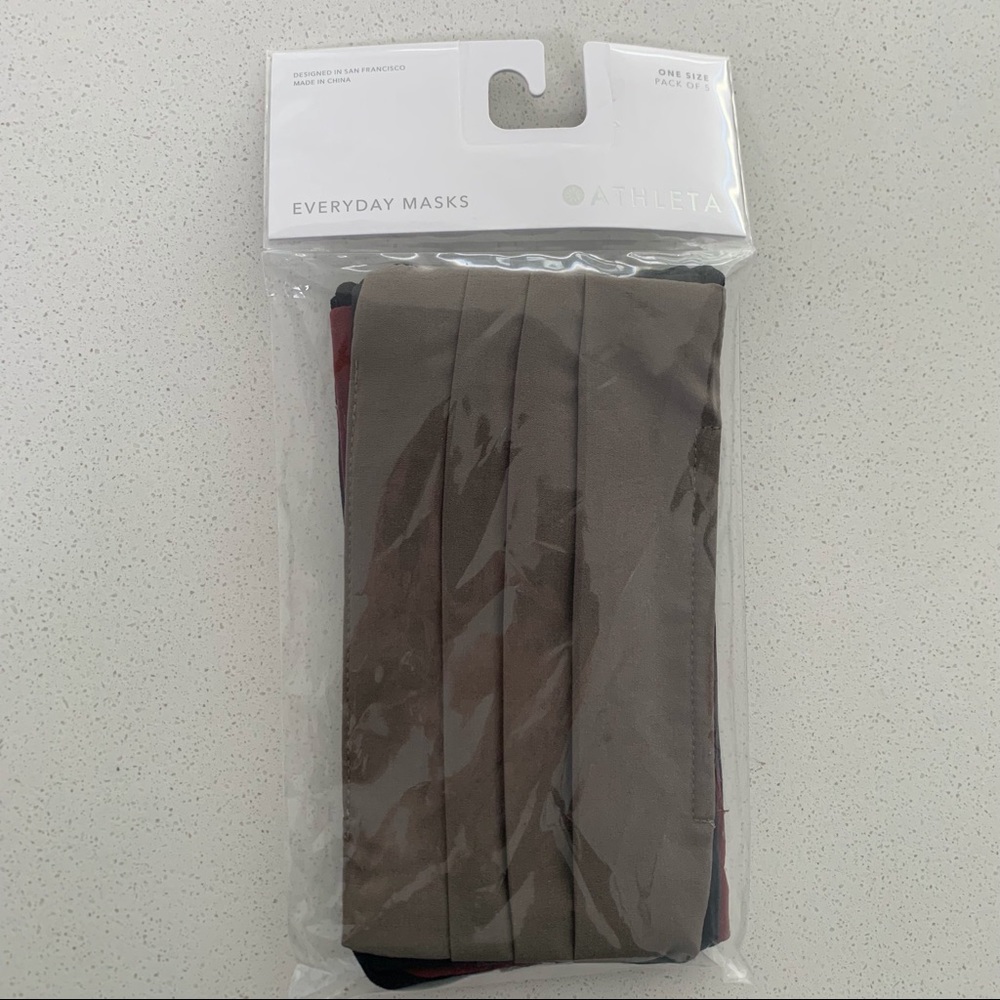 Athleta, Everyday Non Medical Face Masks, 5 Pack, Unopened, OS